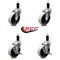 Service Caster 4 Inch Thermoplastic Wheel 1-1/4 Inch Expanding Stem Caster Set with 2 Brakes SCC-EX05S410-TPRS-114-2-SLB-2 - alternate 2